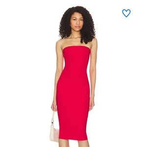 Superdown Lilian Strapless Dress in Red Size S